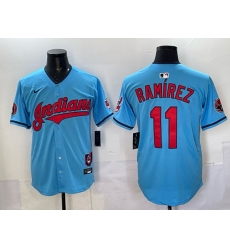 Men's Cleveland Guardians #11 José Ramírez Blue Vapor Premier Limited Stitched Baseball Jersey