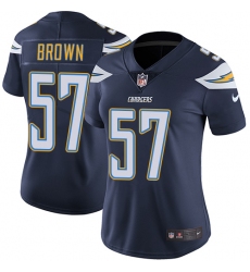 Women's Nike Los Angeles Chargers #57 Jatavis Brown Elite Navy Blue Team Color NFL Jersey
