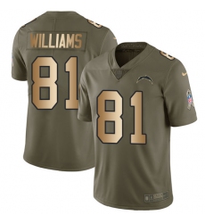 Youth Nike Los Angeles Chargers #81 Mike Williams Limited Olive/Gold 2017 Salute to Service NFL Jersey