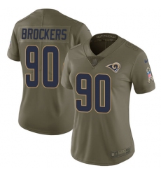 Women's Nike Los Angeles Rams #90 Michael Brockers Limited Olive 2017 Salute to Service NFL Jersey