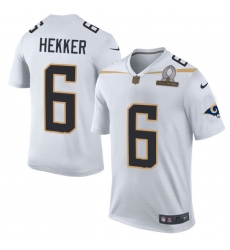 Men's Nike Los Angeles Rams #6 Johnny Hekker Elite White Team Rice 2016 Pro Bowl NFL Jersey
