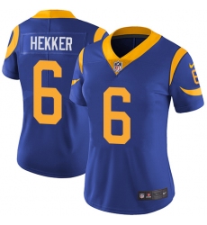 Women's Nike Los Angeles Rams #6 Johnny Hekker Elite Royal Blue Alternate NFL Jersey