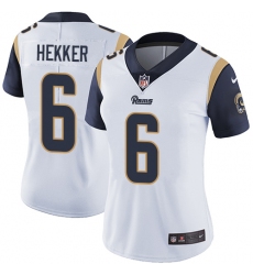 Women's Nike Los Angeles Rams #6 Johnny Hekker Elite White NFL Jersey