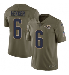 Youth Nike Los Angeles Rams #6 Johnny Hekker Limited Olive 2017 Salute to Service NFL Jersey