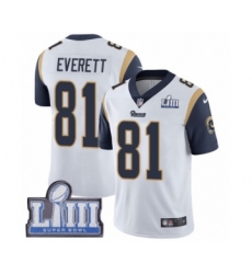 Youth Nike Los Angeles Rams #81 Gerald Everett White Vapor Untouchable Limited Player Super Bowl LIII Bound NFL Jersey