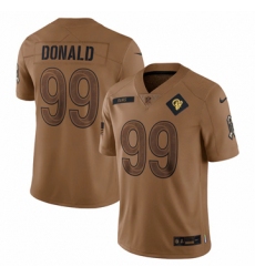 Men's Los Angeles Rams #99 Aaron Donald Nike Brown 2023 Salute To Service Limited Jersey