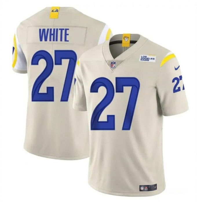 Youth Los Angeles Rams #27 Tre'Davious White Bone Vapor Untouchable Football Stitched Jersey