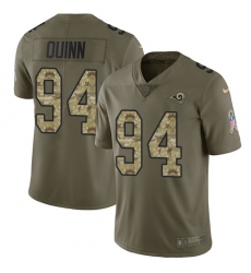Men's Nike Los Angeles Rams #94 Robert Quinn Limited Olive/Camo 2017 Salute to Service NFL Jersey