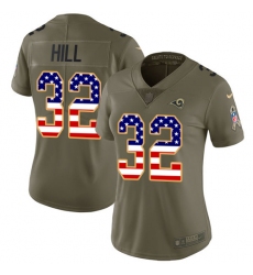 Women's Nike Los Angeles Rams #32 Troy Hill Limited Olive/Gold 2017 Salute to Service NFL Jersey