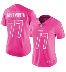 Women's Nike Los Angeles Rams #77 Andrew Whitworth Limited Pink Rush Fashion NFL Jersey