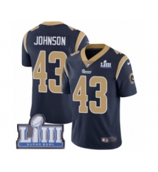 Youth Nike Los Angeles Rams #43 John Johnson White Vapor Untouchable Limited Player Super Bowl LIII Bound NFL Jersey