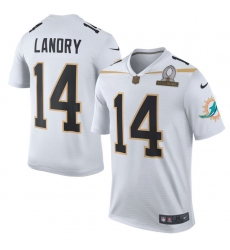 Men's Nike Miami Dolphins #14 Jarvis Landry Elite White Team Rice 2016 Pro Bowl NFL Jersey