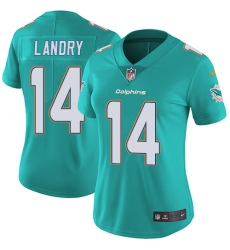 Women's Nike Miami Dolphins #14 Jarvis Landry Aqua Green Team Color Vapor Untouchable Limited Player NFL Jersey