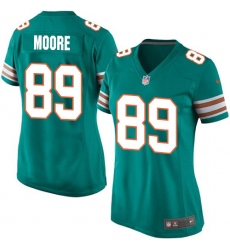 Women's Nike Miami Dolphins #89 Nat Moore Game Aqua Green Alternate NFL Jersey
