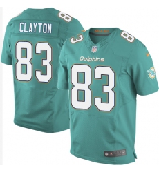Men's Nike Miami Dolphins #83 Mark Clayton Elite Aqua Green Team Color NFL Jersey
