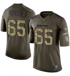 Youth Nike Miami Dolphins #65 Anthony Steen Elite Green Salute to Service NFL Jersey