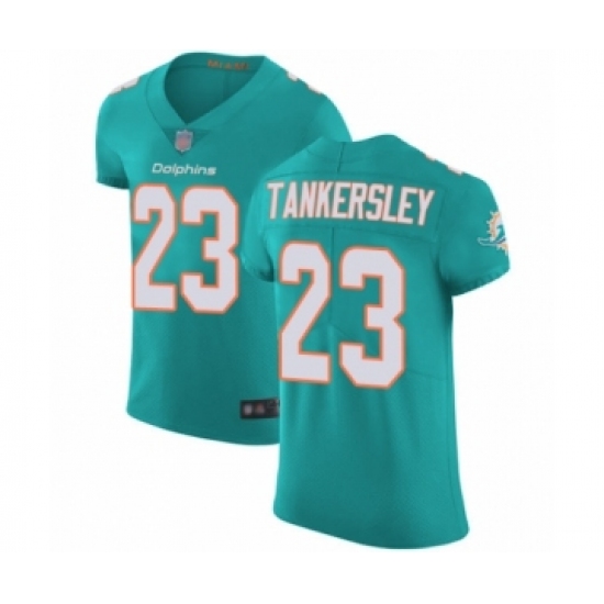 Men's Miami Dolphins #23 Cordrea Tankersley Aqua Green Team Color Vapor Untouchable Elite Player Football Jersey