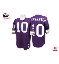 Mitchell And Ness Minnesota Vikings #10 Fran Tarkenton Purple Team Color Authentic Throwback NFL Jersey
