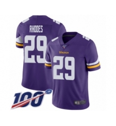 Men's Minnesota Vikings #29 Xavier Rhodes Purple Team Color Vapor Untouchable Limited Player 100th Season Football Jersey