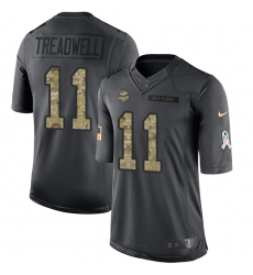 Men's Nike Minnesota Vikings #11 Laquon Treadwell Limited Black 2016 Salute to Service NFL Jersey