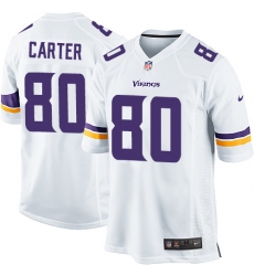 Men's Nike Minnesota Vikings #80 Cris Carter Game White NFL Jersey
