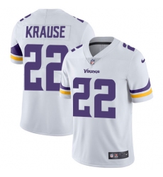 Youth Nike Minnesota Vikings #22 Paul Krause White Vapor Untouchable Limited Player NFL Jersey