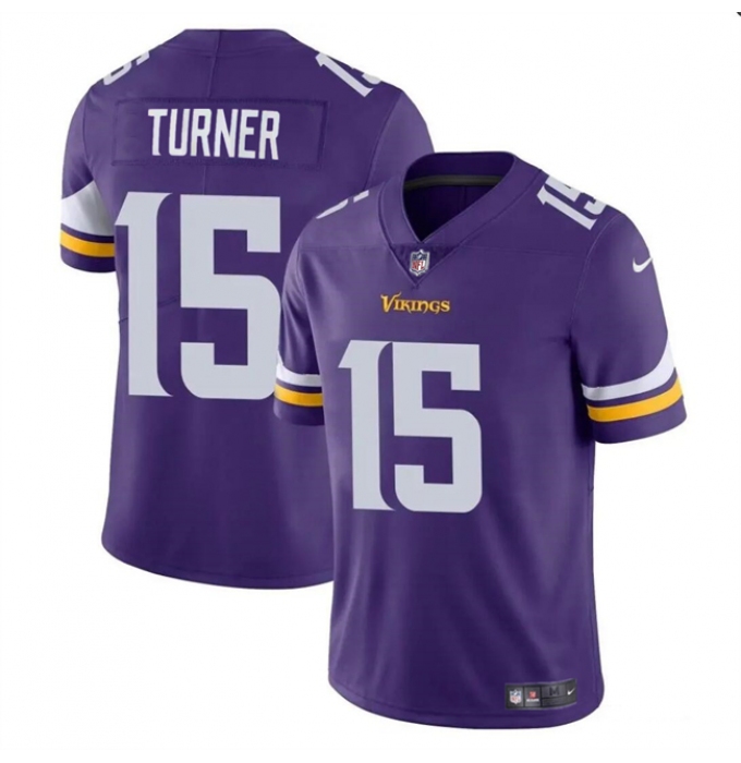 Youth Minnesota Vikings #15 Dallas Turner Purple 2024 Draft Vapor Untouchable Limited Football Stitched Jersey