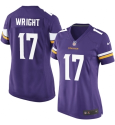 Women's Nike Minnesota Vikings #17 Jarius Wright Game Purple Team Color NFL Jersey