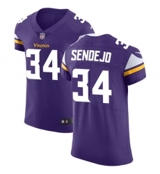 Men's Nike Minnesota Vikings #34 Andrew Sendejo Purple Team Color Vapor Untouchable Elite Player NFL Jersey