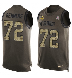 Men's Nike Minnesota Vikings #72 Mike Remmers Limited Green Salute to Service Tank Top NFL Jersey