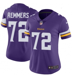 Women's Nike Minnesota Vikings #72 Mike Remmers Purple Team Color Vapor Untouchable Limited Player NFL Jersey