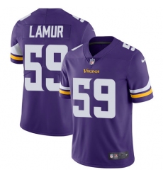 Men's Nike Minnesota Vikings #59 Emmanuel Lamur Purple Team Color Vapor Untouchable Limited Player NFL Jersey