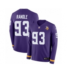 Men's Nike Minnesota Vikings #93 John Randle Limited Purple Therma Long Sleeve NFL Jersey