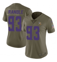 Women's Nike Minnesota Vikings #93 John Randle Limited Olive 2017 Salute to Service NFL Jersey