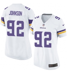 Women's Nike Minnesota Vikings #92 Tom Johnson Game White NFL Jersey