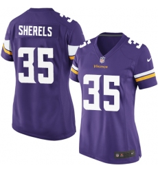 Women's Nike Minnesota Vikings #35 Marcus Sherels Game Purple Team Color NFL Jersey