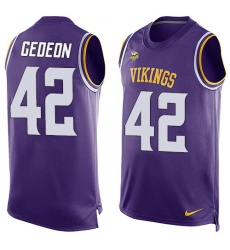 Men's Nike Minnesota Vikings #42 Ben Gedeon Limited Purple Player Name & Number Tank Top NFL Jersey