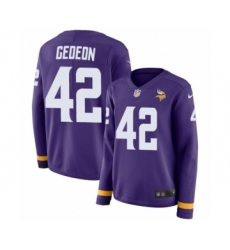 Women's Nike Minnesota Vikings #42 Ben Gedeon Limited Purple Therma Long Sleeve NFL Jersey
