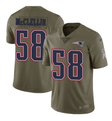 Youth Nike New England Patriots #58 Shea McClellin Limited Olive 2017 Salute to Service NFL Jersey