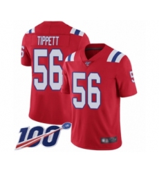 Men's New England Patriots #56 Andre Tippett Red Alternate Vapor Untouchable Limited Player 100th Season Football Jersey