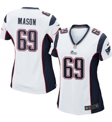 Women's Nike New England Patriots #69 Shaq Mason Game White NFL Jersey