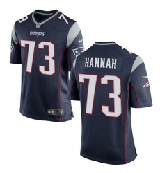 Men's Nike New England Patriots #73 John Hannah Game Navy Blue Team Color NFL Jersey