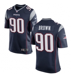 Men's Nike New England Patriots #90 Malcom Brown Game Navy Blue Team Color NFL Jersey