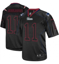 Men's Nike New England Patriots #11 Julian Edelman Elite Lights Out Black NFL Jersey