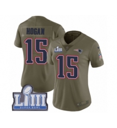 Women's Nike New England Patriots #15 Chris Hogan Limited Olive 2017 Salute to Service Super Bowl LIII Bound NFL Jersey