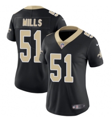 Women's Nike New Orleans Saints #51 Sam Mills Black Team Color Vapor Untouchable Limited Player NFL Jersey