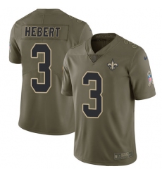 Youth Nike New Orleans Saints #3 Bobby Hebert Limited Olive 2017 Salute to Service NFL Jersey