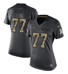 Women's Nike New Orleans Saints #77 Willie Roaf Limited Black 2016 Salute to Service NFL Jersey