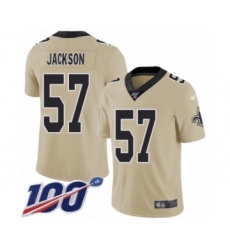 Youth New Orleans Saints #57 Rickey Jackson Limited Gold Inverted Legend 100th Season Football Jersey
