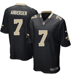 Men's Nike New Orleans Saints #7 Morten Andersen Game Black Team Color NFL Jersey
